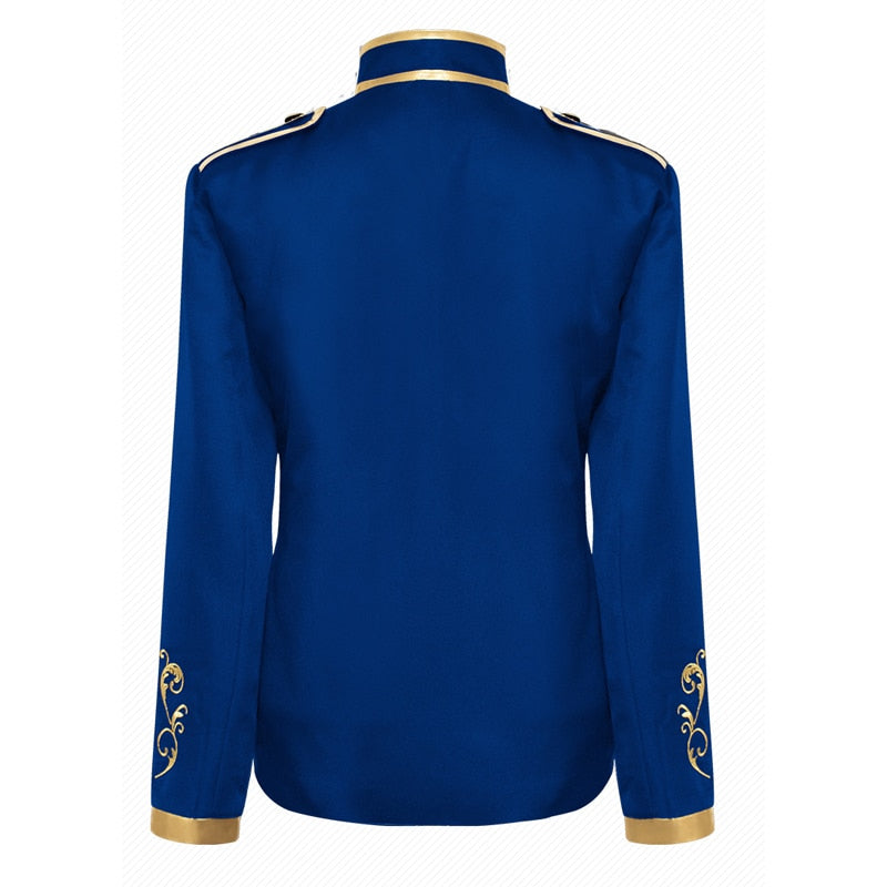 Lujoso Blazer De Poliéster Bordado Dorado Estilo Victoriano