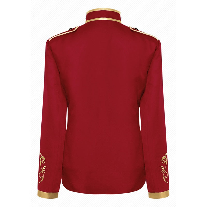 Lujoso Blazer De Poliéster Bordado Dorado Estilo Victoriano