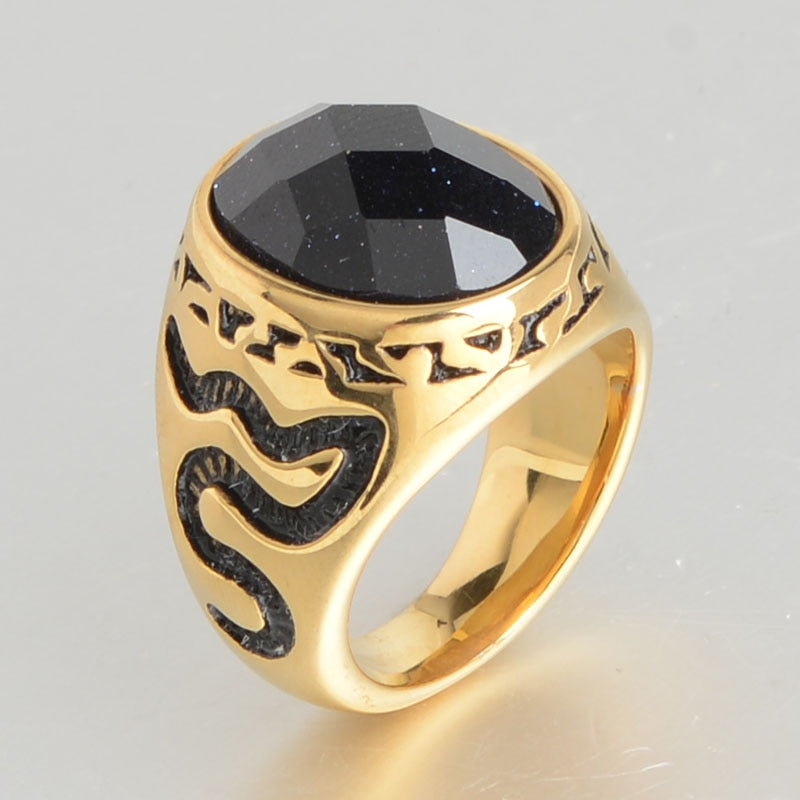 Buy Alluring Golden Alloy Artificial Stone Rings For Men Online In India At  Discounted Prices
