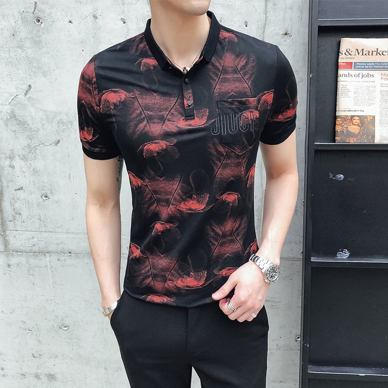 Casual Print Short Sleeve Style Men Polo Shirt - FanFreakz