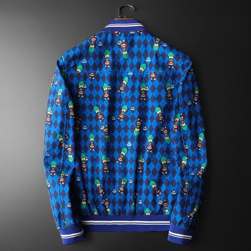 Expressive Cartoon Pattern Bomber Jacket – FanFreakz