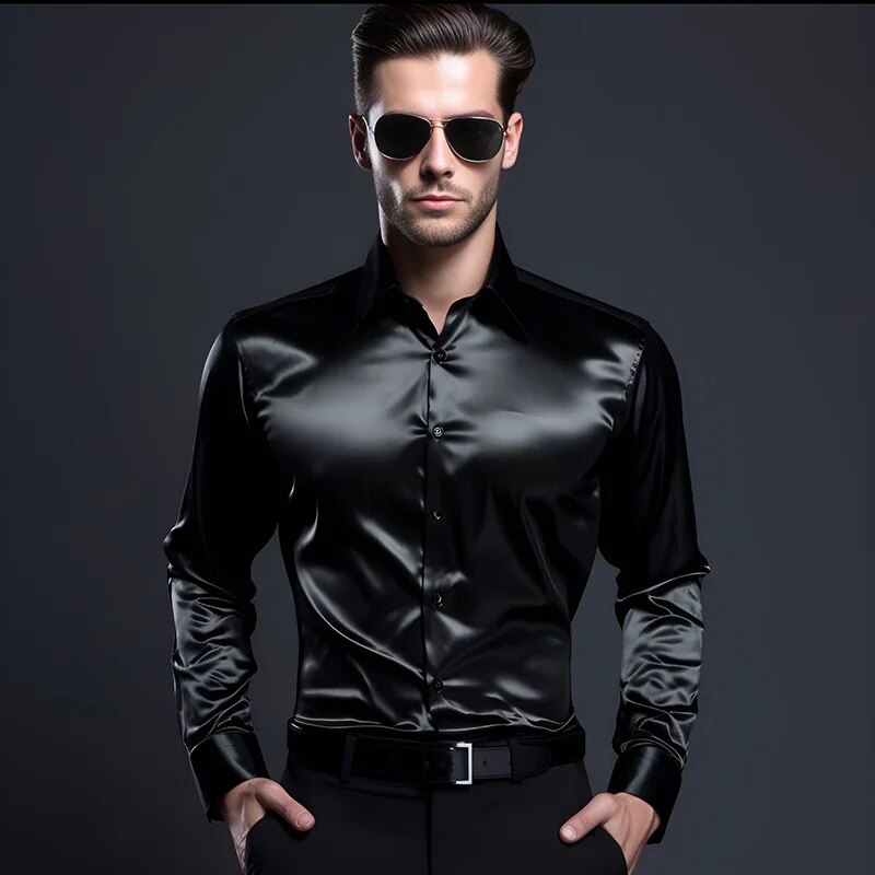 Classic Satin Silk Long Sleeve Shirt – FanFreakz