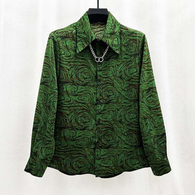 Luxury Green Geometric Pattern Shirt – FanFreakz