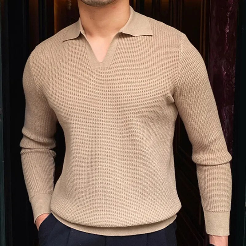 Solid Cozy V Neck Pullover Sweater