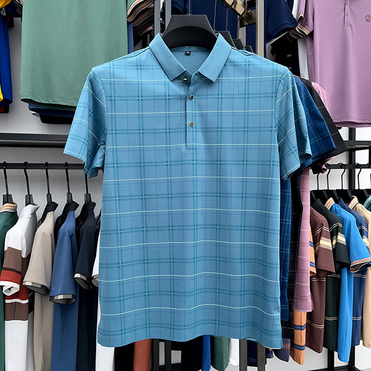 Anti Wrinkle Plaid Pattern Polo Shirt – FanFreakz