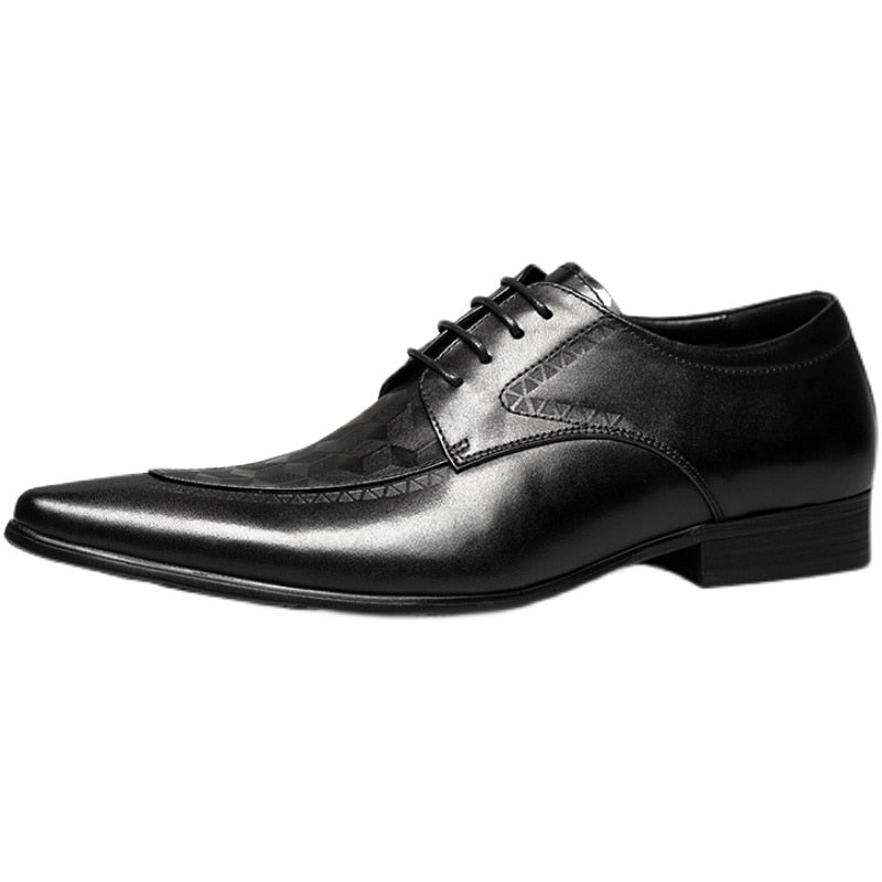 Black Geometric Cube Derby Shoes