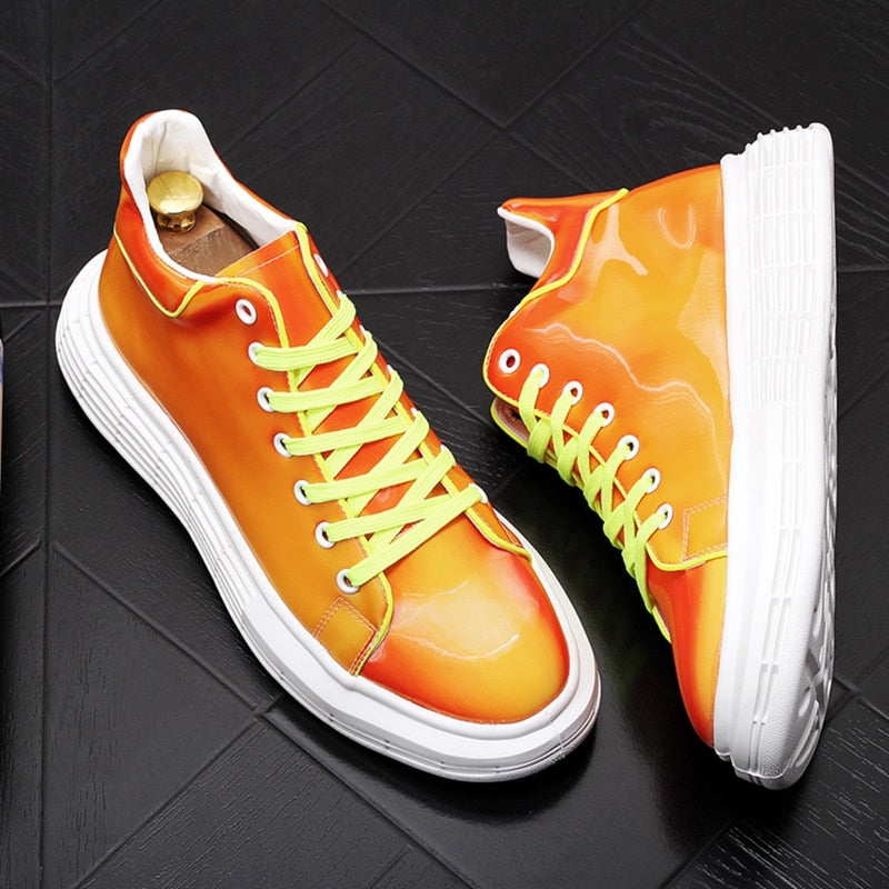 Spring New Yellow Mens Casual Sneakers Fashion Male Designer Shoes
