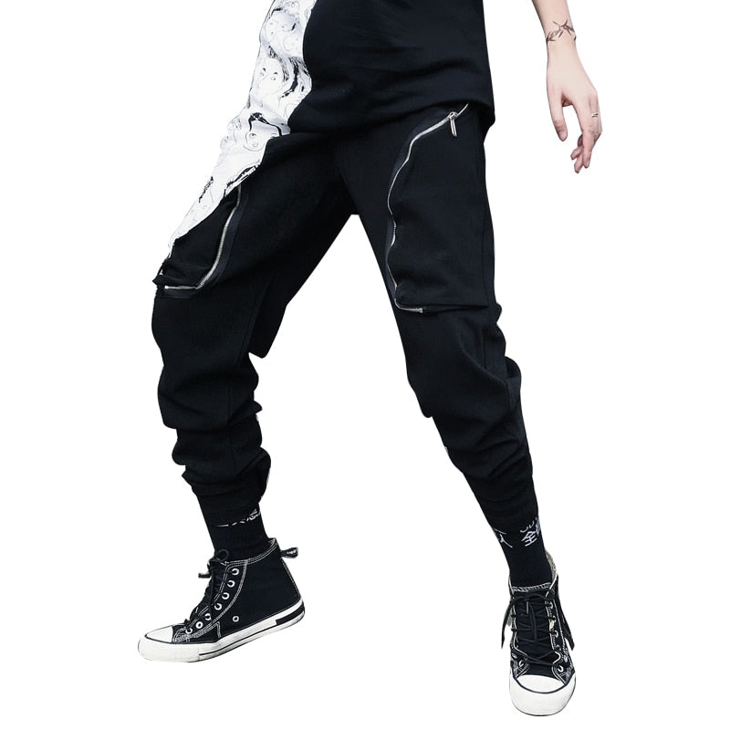 Casual Streetwear Hip Hop Dancing with Oblique Zipper Design Men