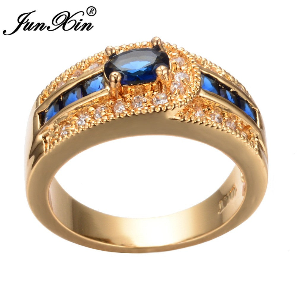 Unique Design Men Blue Crystal Ring For Couple - FanFreakz