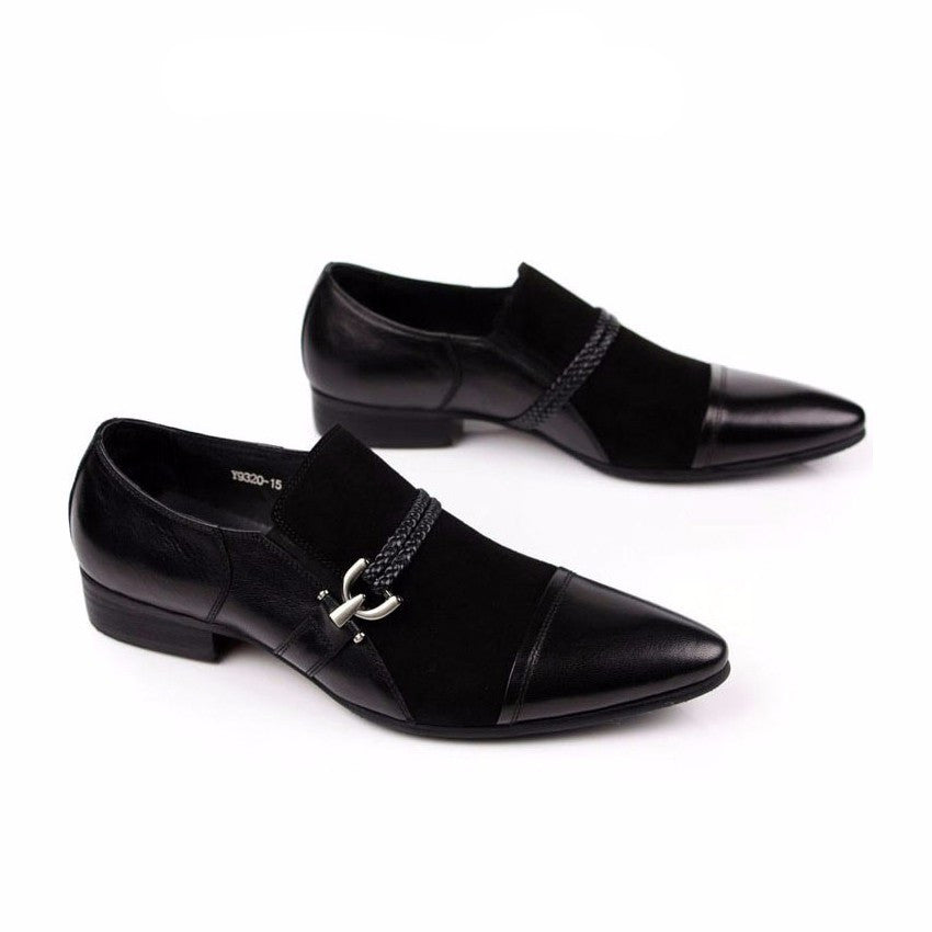 Men Suede Loafers Shoes With Anchor Leather Buckle Strap Detail - FanFreakz