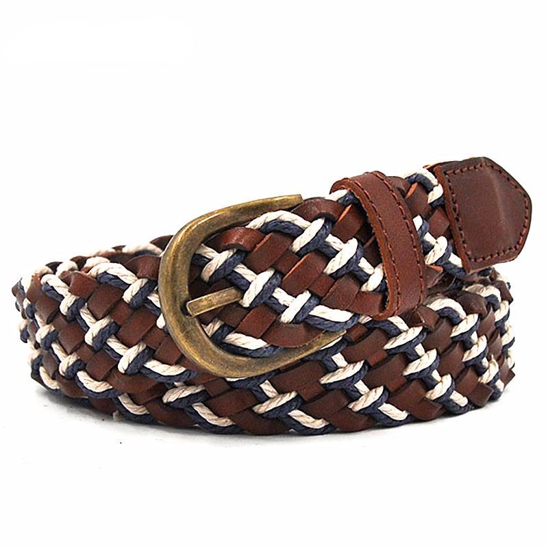 Genuine Braided Leather Mixed with Wax Rope Men Belt - FanFreakz