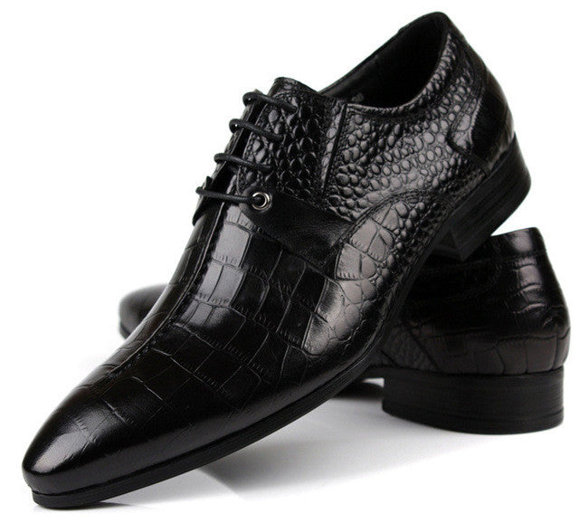 Luxury Croco Pattern Men Derby Shoes - FanFreakz