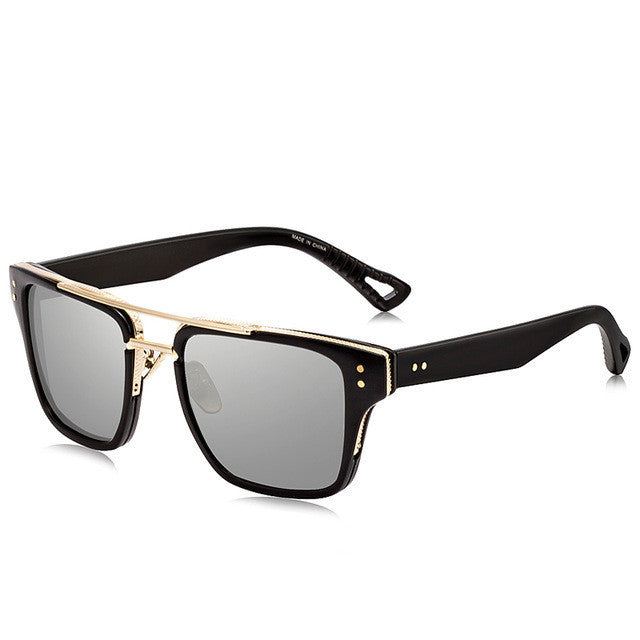 Rivet Detail Wide Frame Sunglasses For Men and Women - FanFreakz