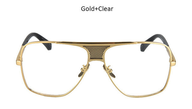 Gold V Trendy Luxury Square Retro Classic Casual Fancy Aviator Sunglas –