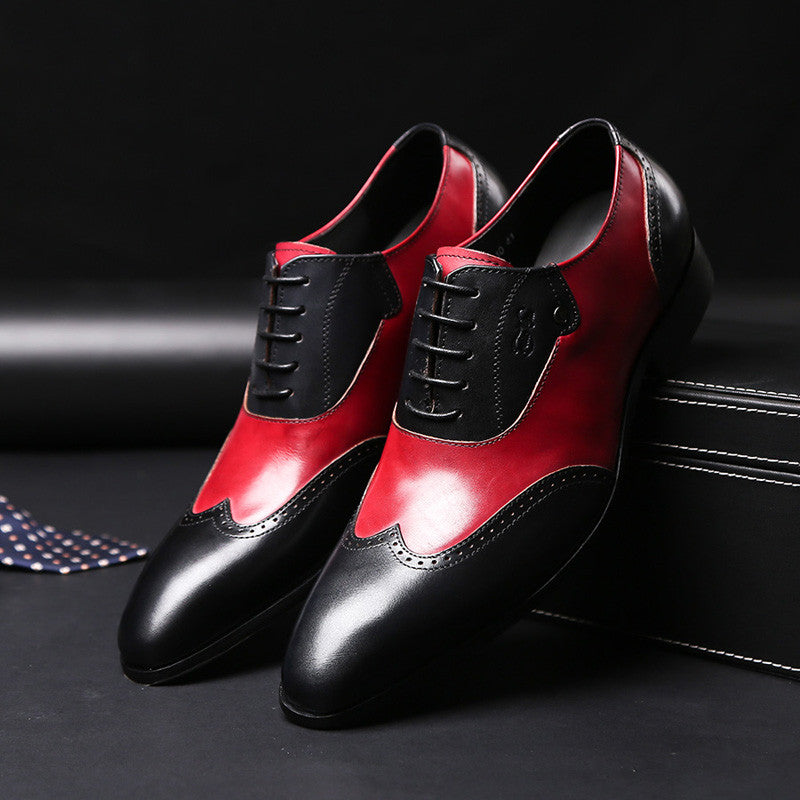 Red and Black Gentlemen Formal Men Oxford Shoes - FanFreakz