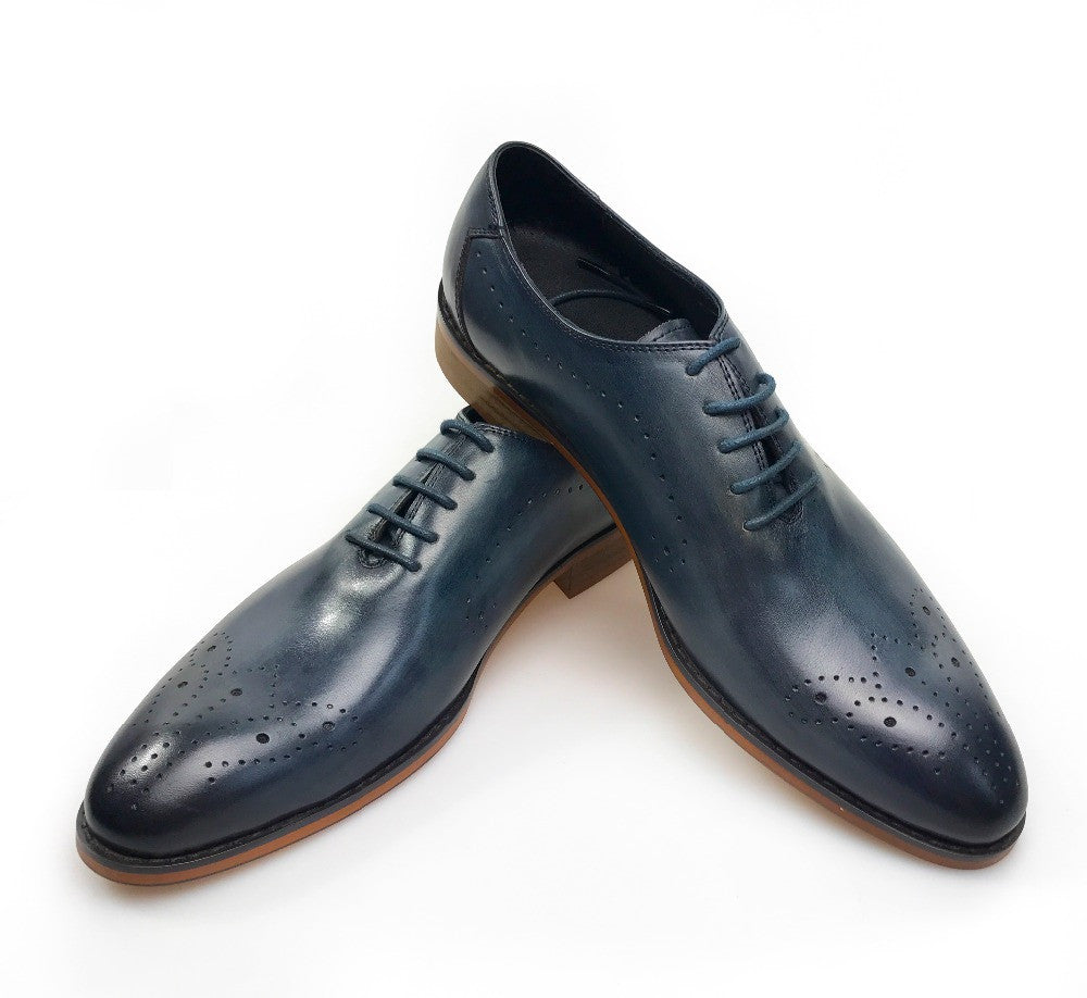 Vintage Blue Style Lace Up Men Formal Shoes - FanFreakz