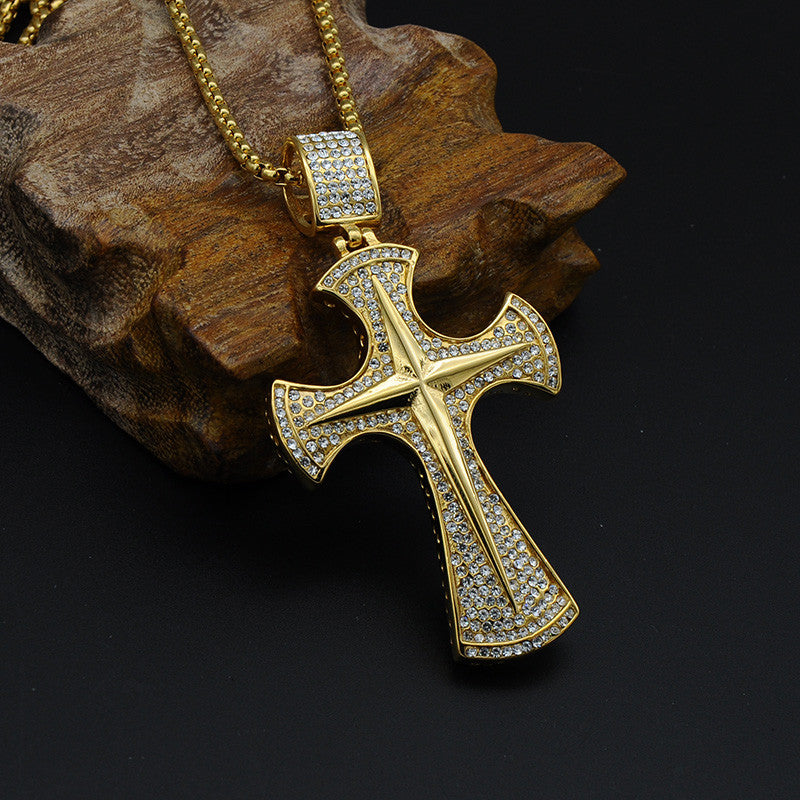 Hiphop Star Out Men Christian Cross Men Necklace - FanFreakz