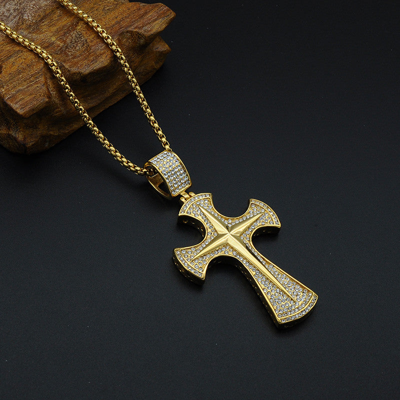 Hiphop Star Out Men Christian Cross Men Necklace - FanFreakz