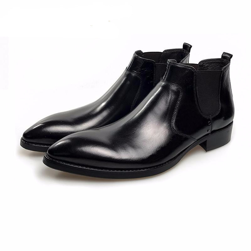 Formal Style Pointed Toe Men Ankle Boots - FanFreakz