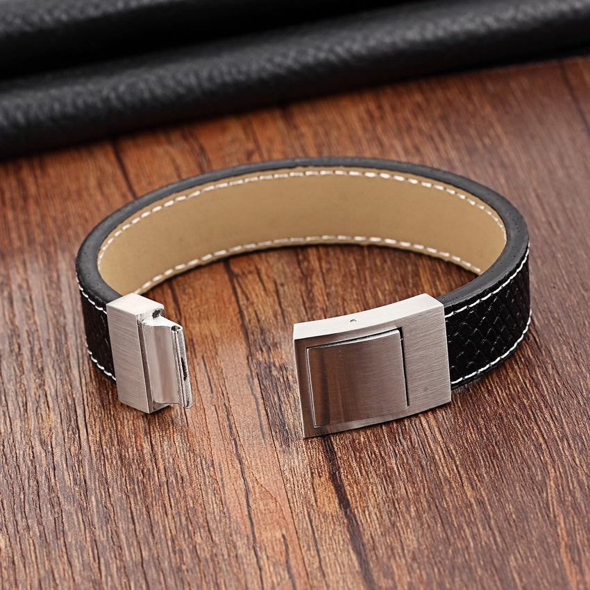 Unique Buckle Unisex Leather Bracelet - FanFreakz