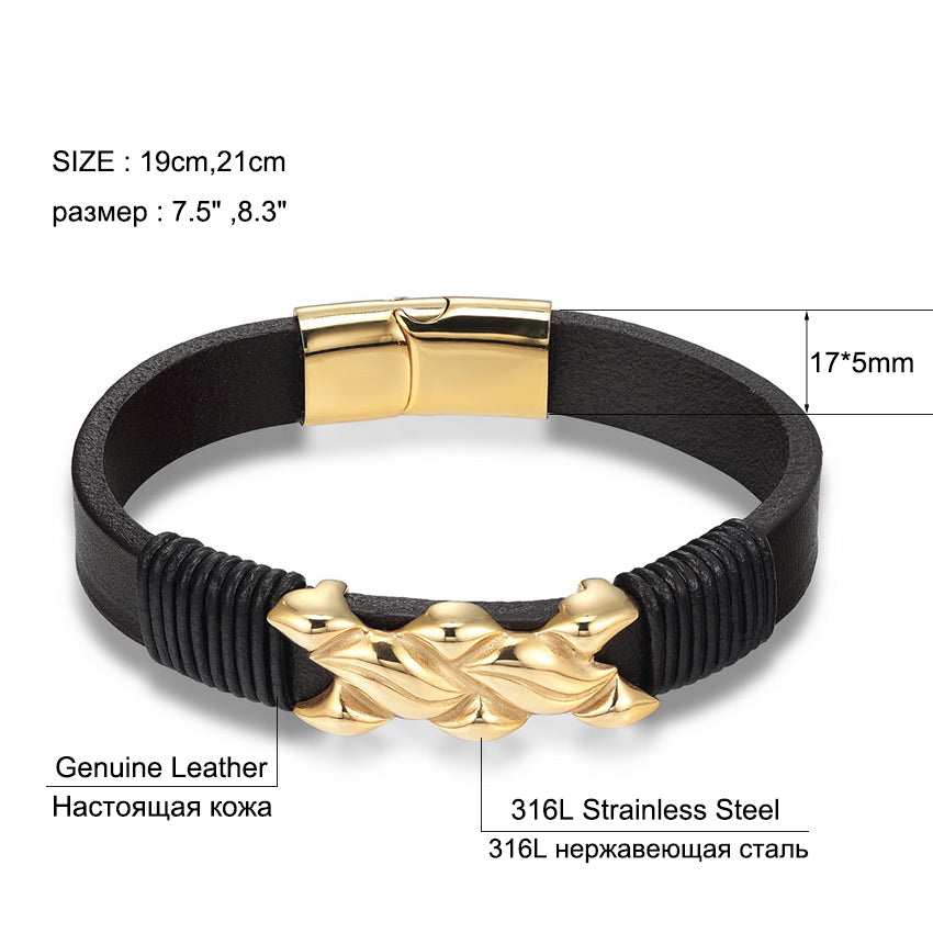 Unique Buckle Unisex Leather Bracelet - FanFreakz