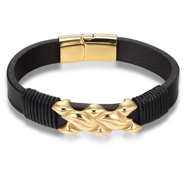 Unique Buckle Unisex Leather Bracelet - FanFreakz