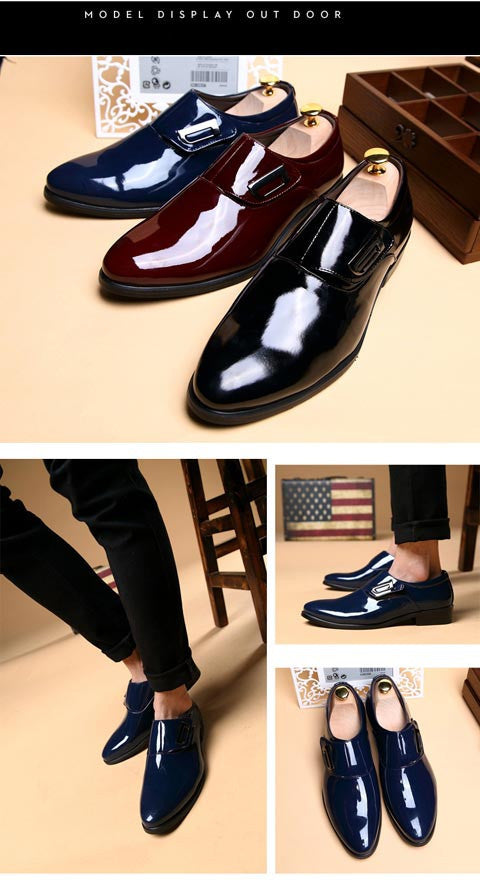 Glossy PU Leather Men Shoes For Formal or Party Events - FanFreakz