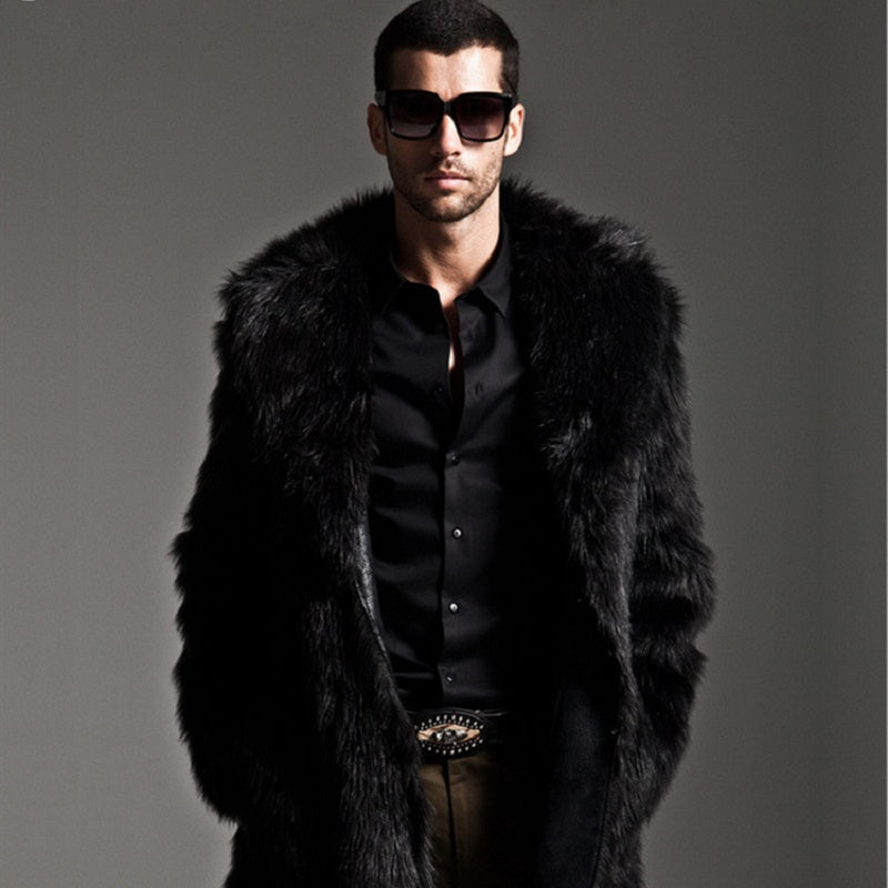 Men Long Faux Fur Coat for Winter - FanFreakz