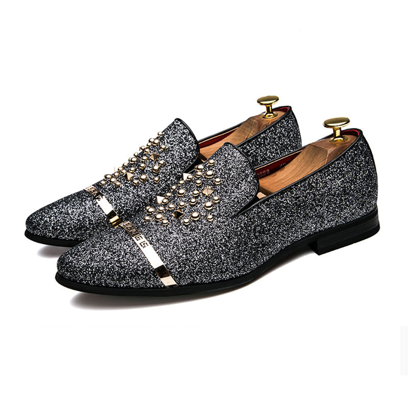 Spiked Rivets Unique Men Loafers Shoes - FanFreakz