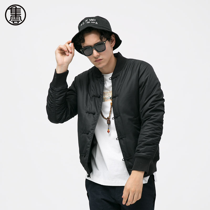 Chinese Knot Button Style Men Bomber Jackets - FanFreakz