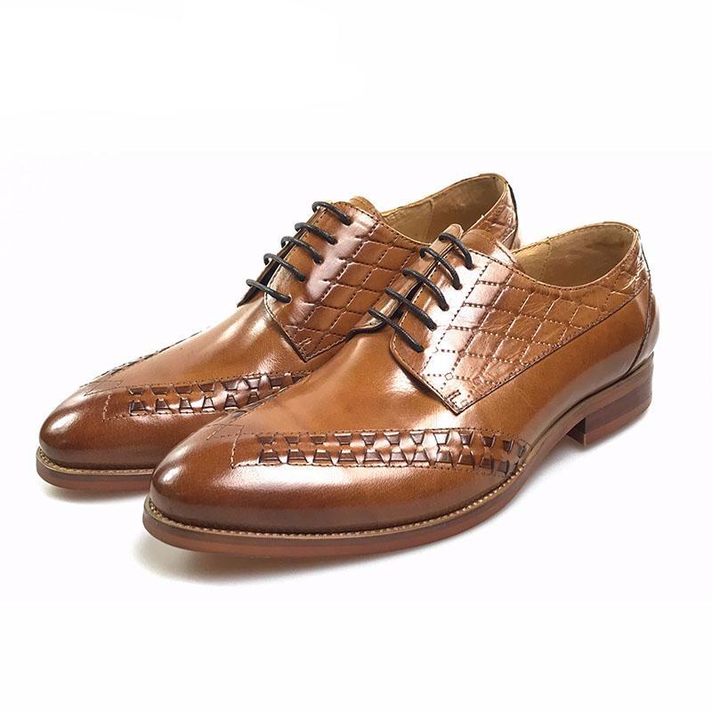 Unique Leather Details Men Derby Shoes - FanFreakz
