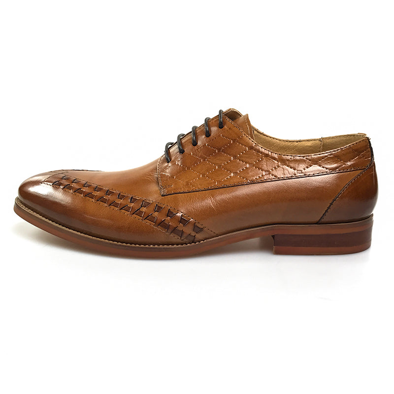 Unique Leather Details Men Derby Shoes - FanFreakz