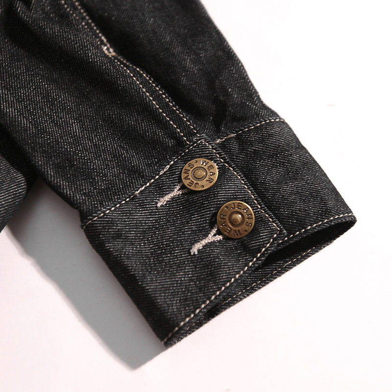 Loose Vintage Denim Jacket With 2 Side Pockets Details - FanFreakz