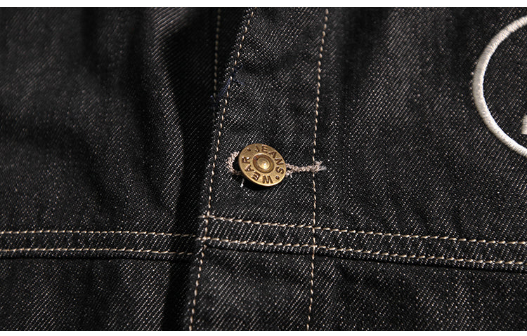 Loose Vintage Denim Jacket With 2 Side Pockets Details - FanFreakz