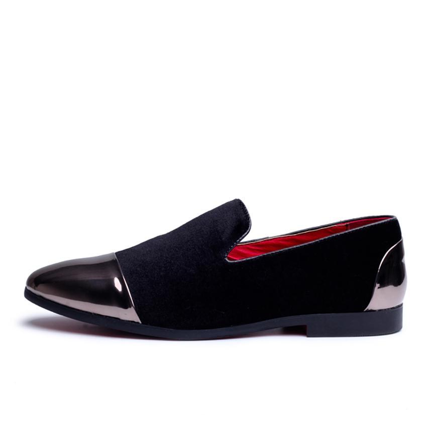Shiny Heel and Toe Men Simple Loafer Shoes - FanFreakz