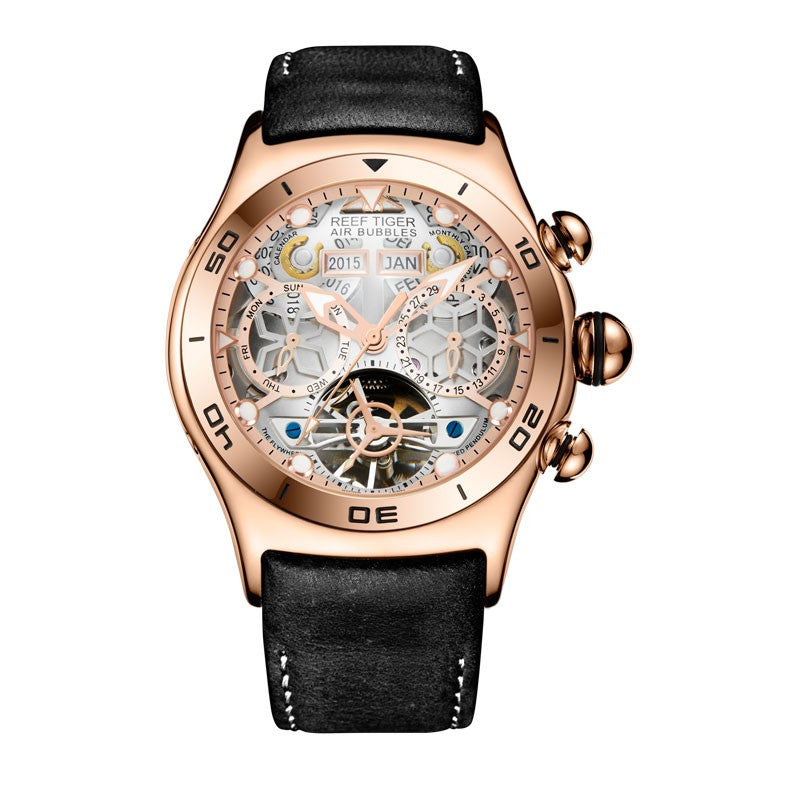 Men Tourbillon Skeleton Luminous Automatic Watch - FanFreakz