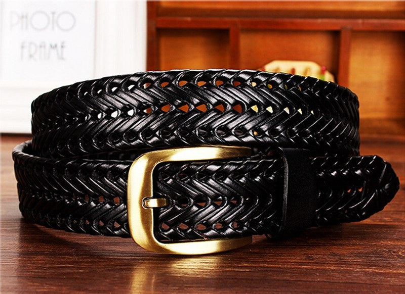 Leather Woven Style Men Belt - FanFreakz