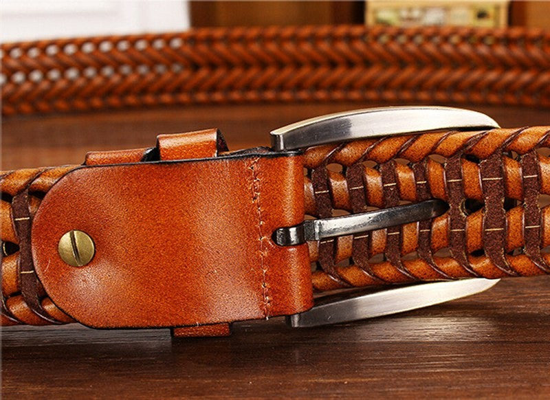 Leather Woven Style Men Belt - FanFreakz