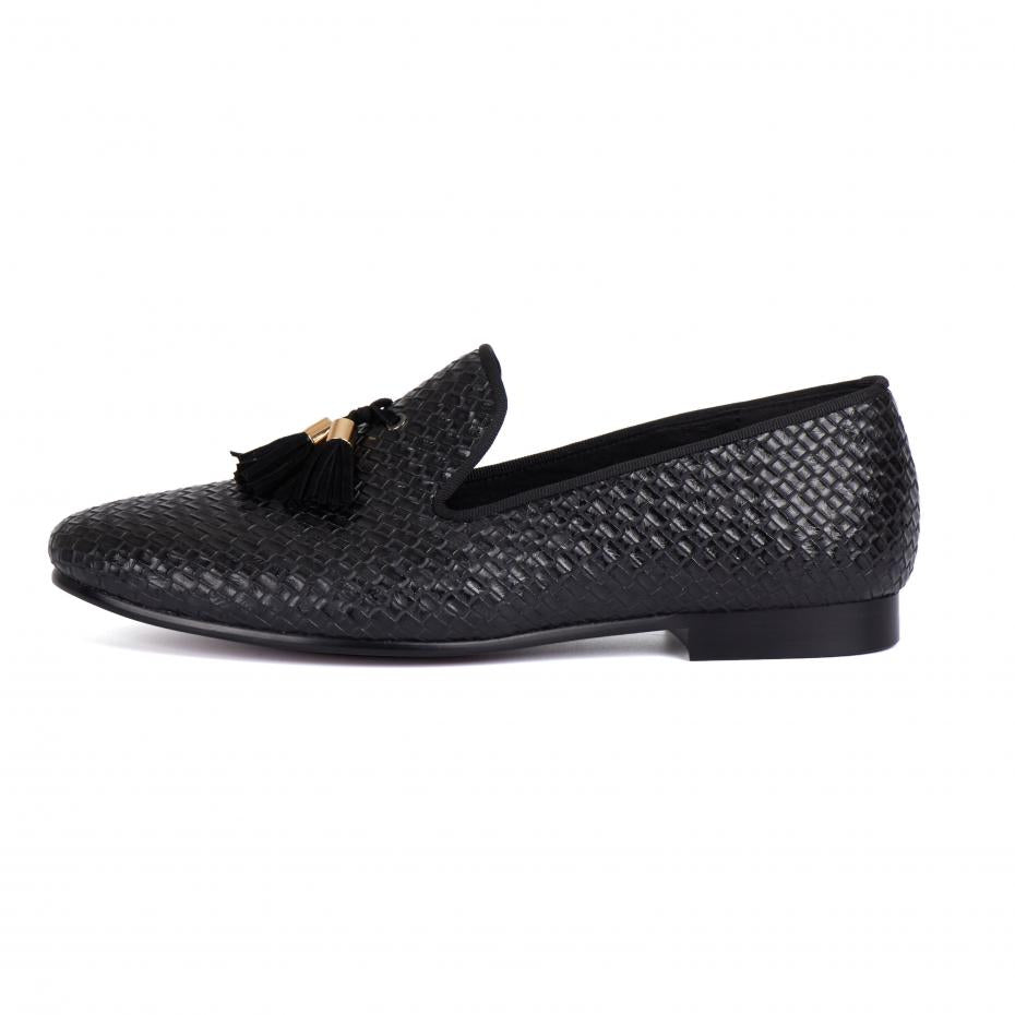 Tasseled Braided Woven Leather Men Loafers Shoes - FanFreakz