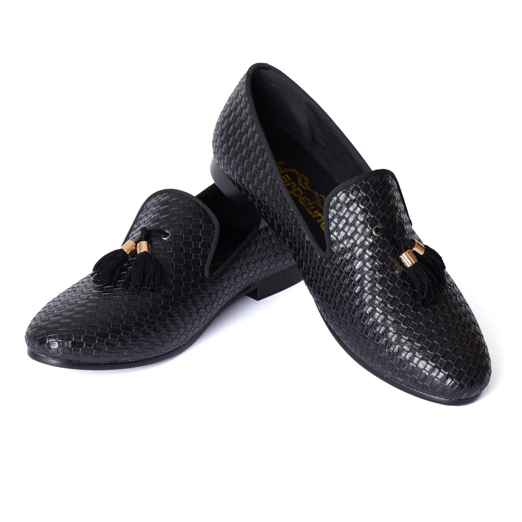 Tasseled Braided Woven Leather Men Loafers Shoes - FanFreakz