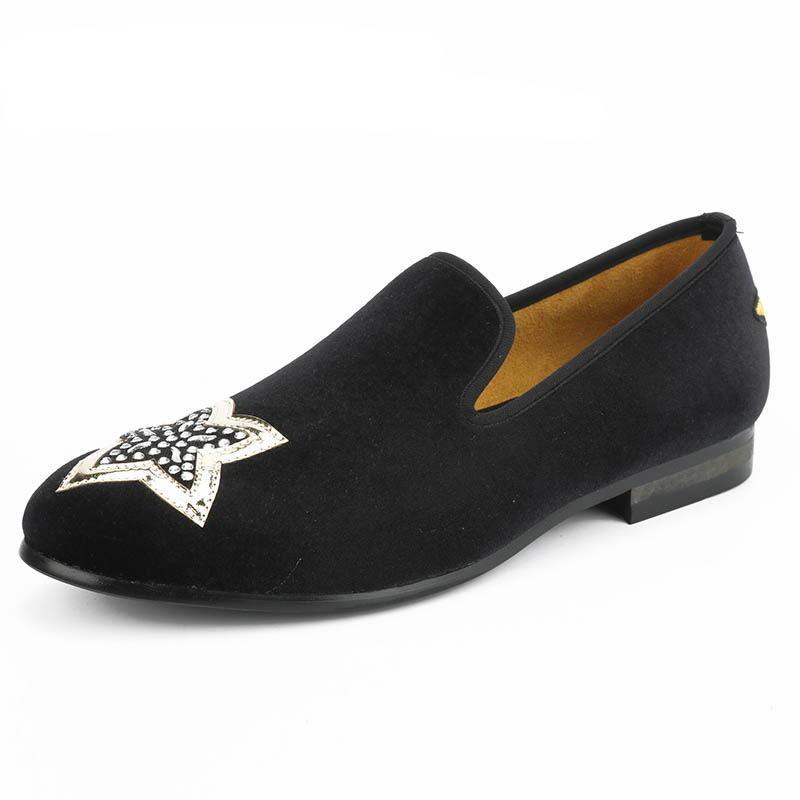 Stars On Toe and Heel Details Men Loafers Shoes - FanFreakz
