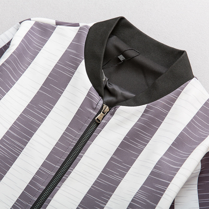 Big Vertical Stripes Korean Style Men Slim Fit Jacket - FanFreakz