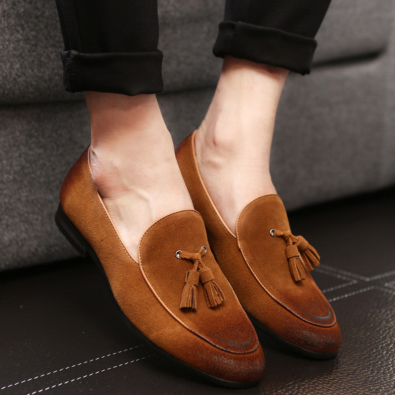 Italian Style Tasselled Men Loafers Shoes with Gradient Toe - FanFreakz