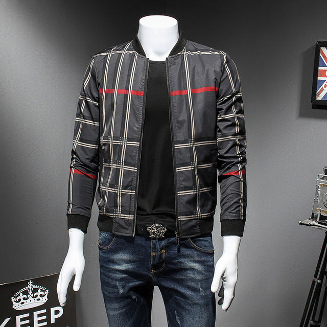 Check Plaid Pattern Print Men Bomber Jacket - FanFreakz