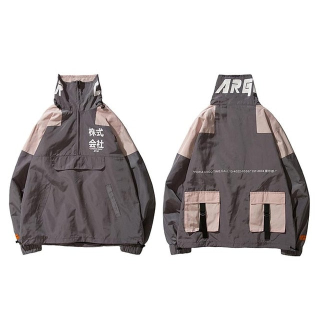 Casual Harajuku Multi Pockets Streetwear Men Track Jacket - FanFreakz