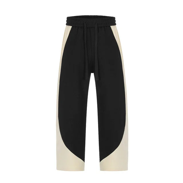 Chic Contrast Straight Sweatpants