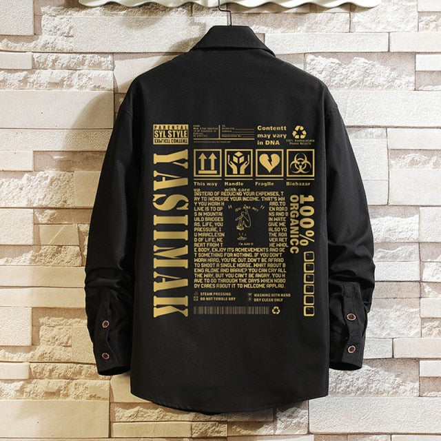 Cardboard Instructions Back Printed Long Sleeve Shirt