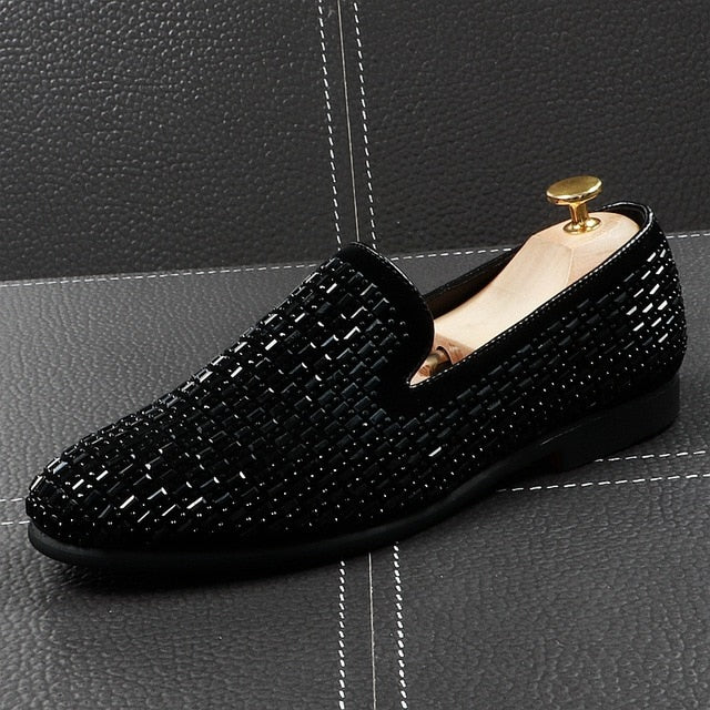 Black shoes with sales crystals