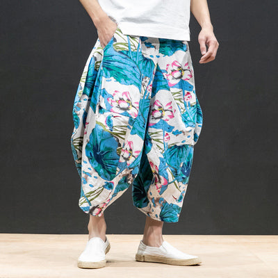 Chinese Style Hip Hop Streetwear Linen Men Baggy Pants - FanFreakz