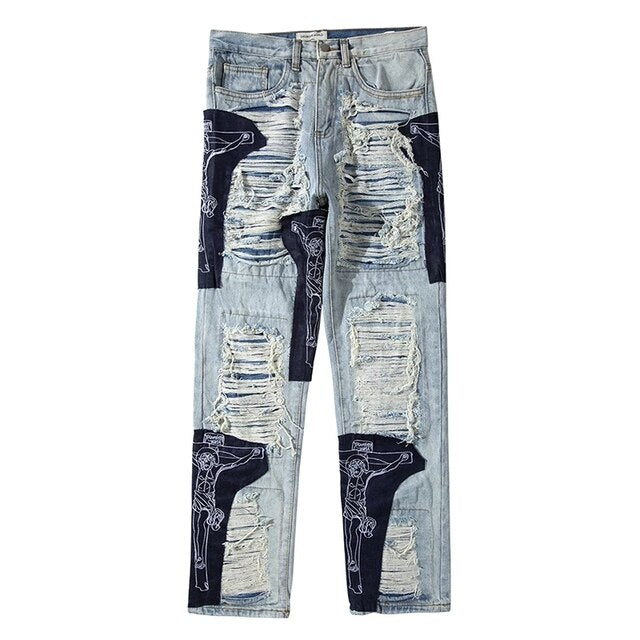 Womens Ripped Jeans Ripped Denim Pants for Women,High Waisted Baggy  Boyfriend Jeans,Straight Wide Leg Pants,Loose Trousers Stacked Pants for  Women Girls Flare Jeans Parachute Pants Women at Amazon Women's Clothing  store